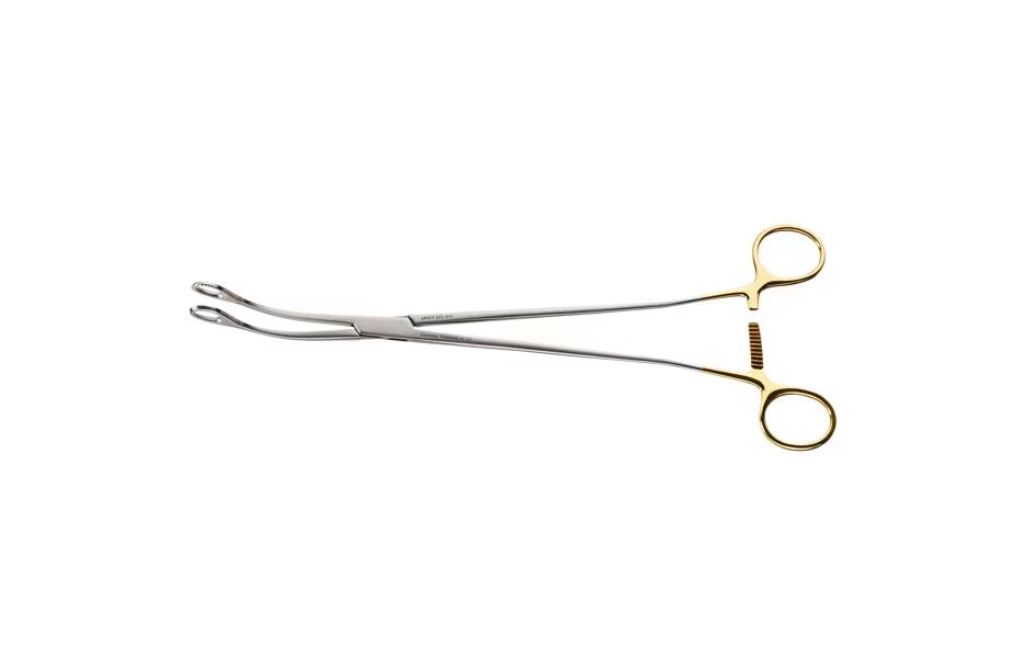 12 1/8 K-P Short Jaw Ring Forceps Curved Jaw – Angled Shanks