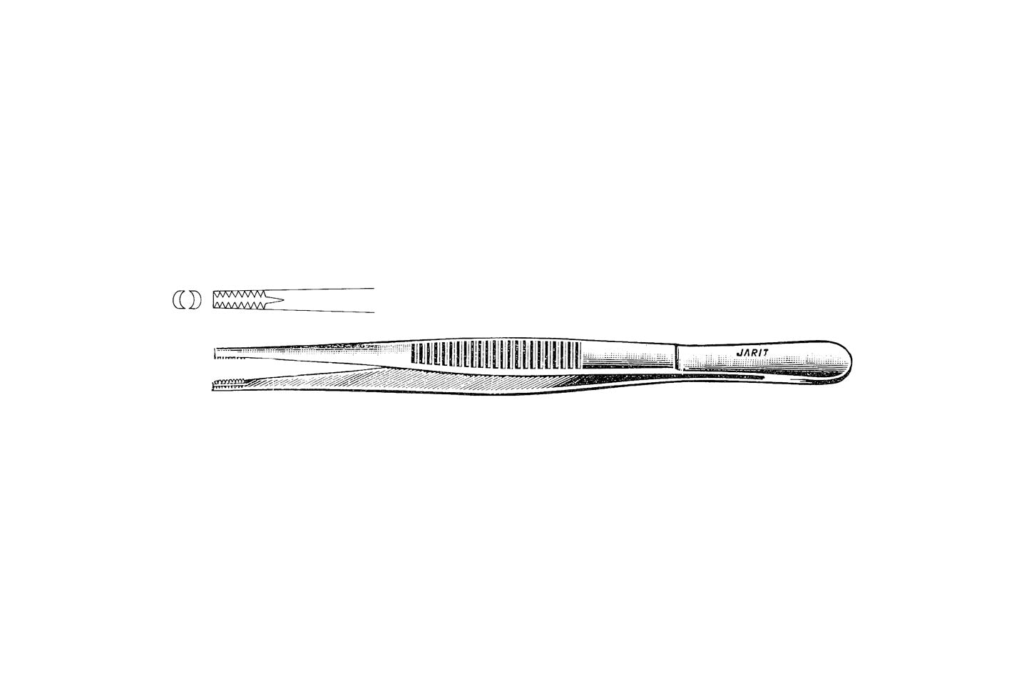 Brown tissue forceps with 9x9 teeth