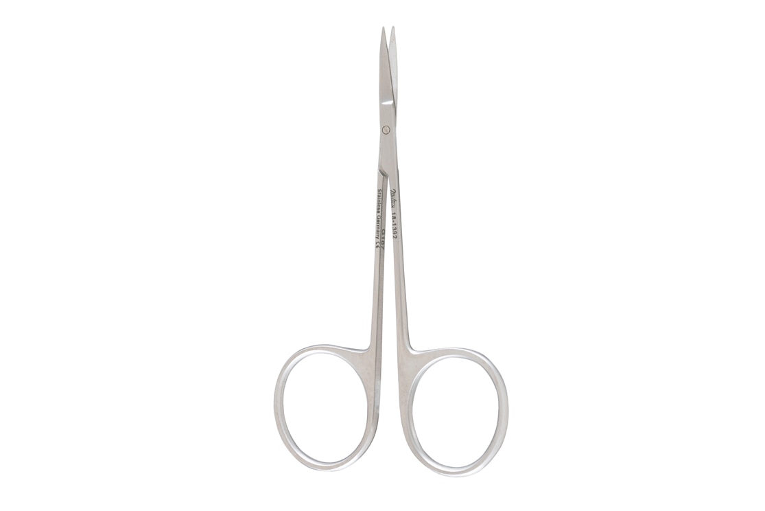 Iris scissors, straight with small sharp-tip blades