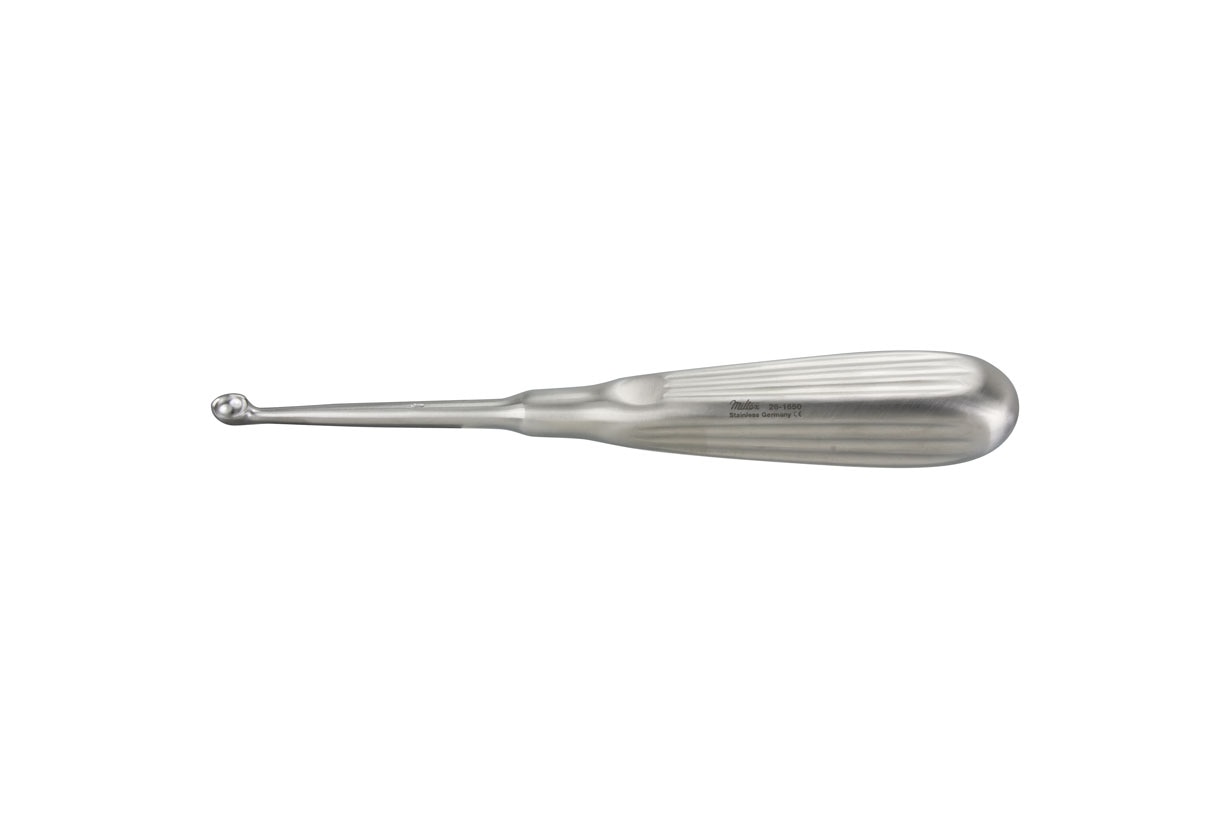 Bone curette 27cm with composite handle, figures 1 through 3