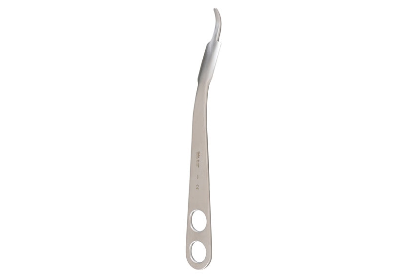 Capsule retractor bone lever with 22mm blade and three sharp prongs