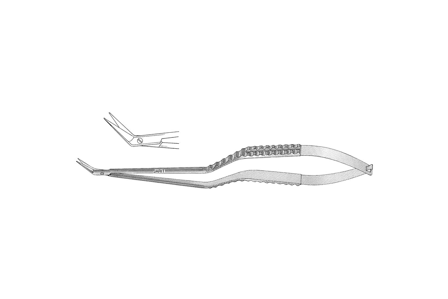 Yasargil bayonet-shaped scissor 200mm curved down