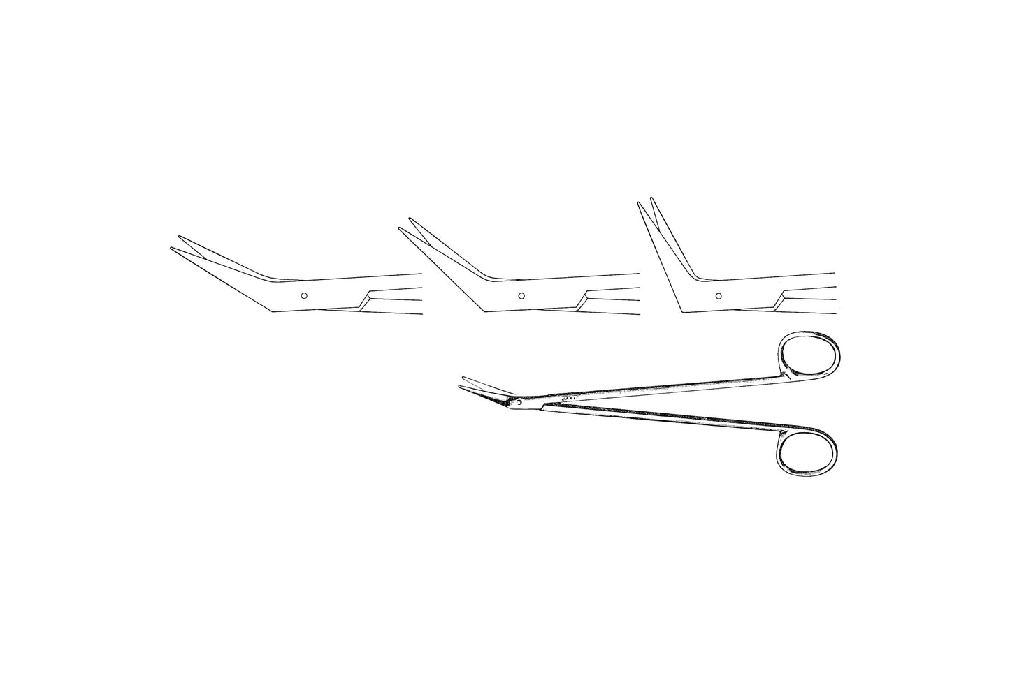 Dietrich vascular scissors 17.5cm with 60 degree angled tip