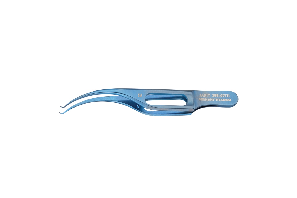 Colibri forceps in titanium, very delicate, 1x2 teeth 0.12mm with tying platform