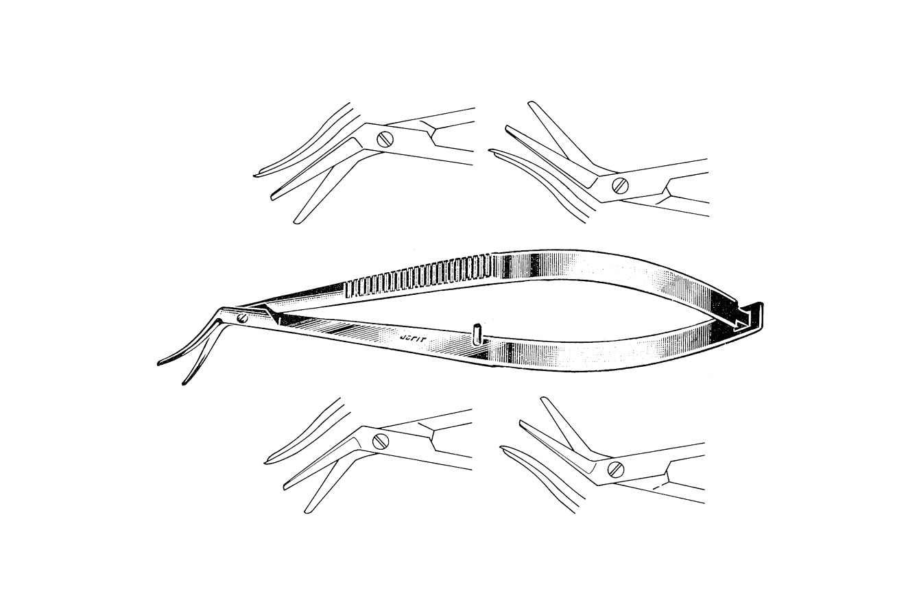 Castroviejo corneal scissors 11cm with 15mm right-cutting blade