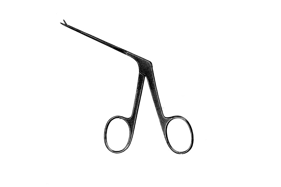 Haugh ear micro forceps angled 45 left, 3mm