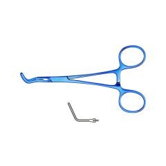 4 1/8; Baby Vascular Clamp 90° angled jaws straight shanks