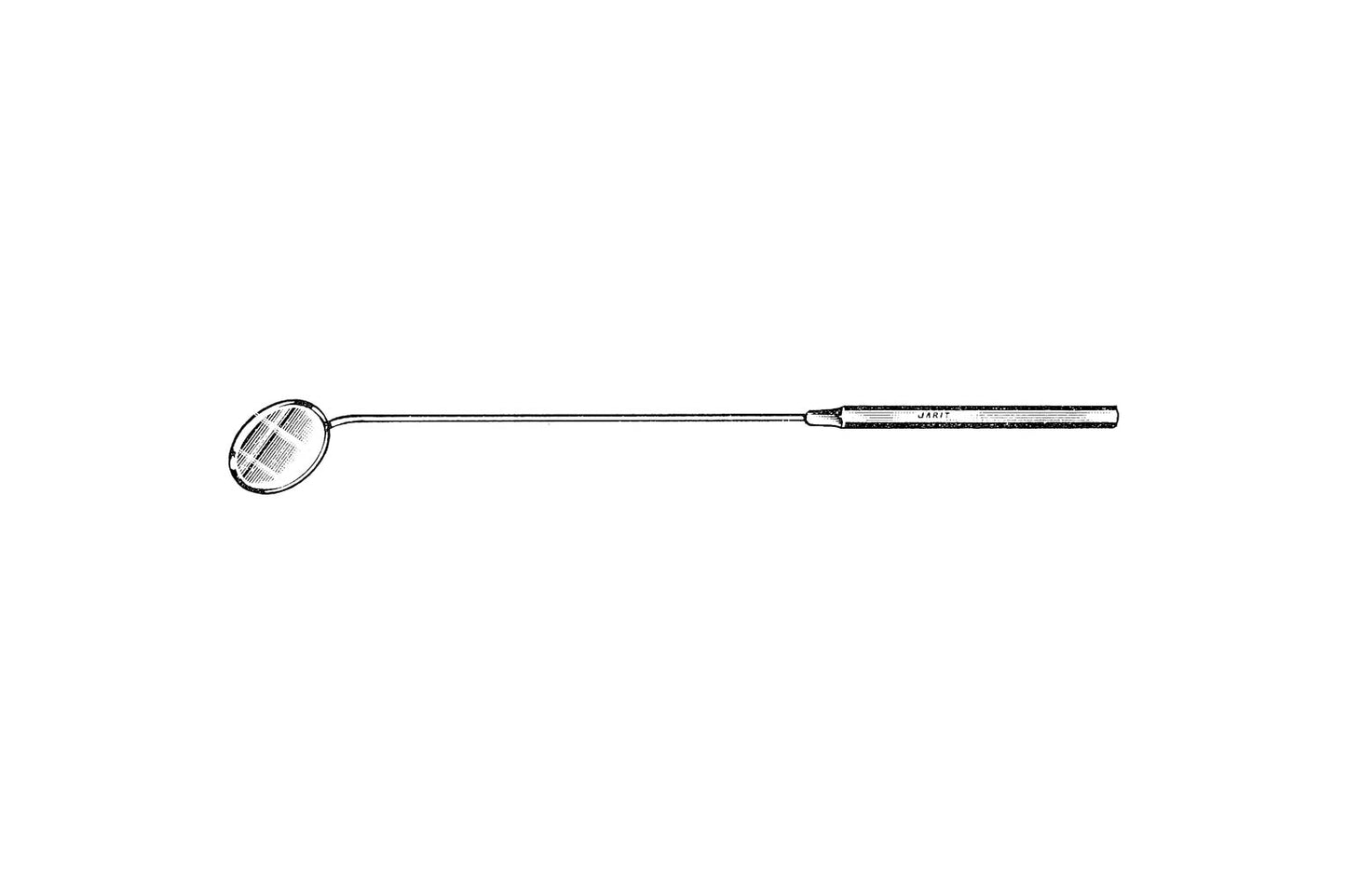 Laryngeal mirror without handle with reflective round head on threaded shaft