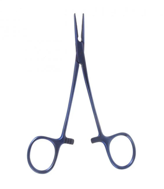 5" Halsted Mosquito Forceps, 1" Curved Titanium Shaft