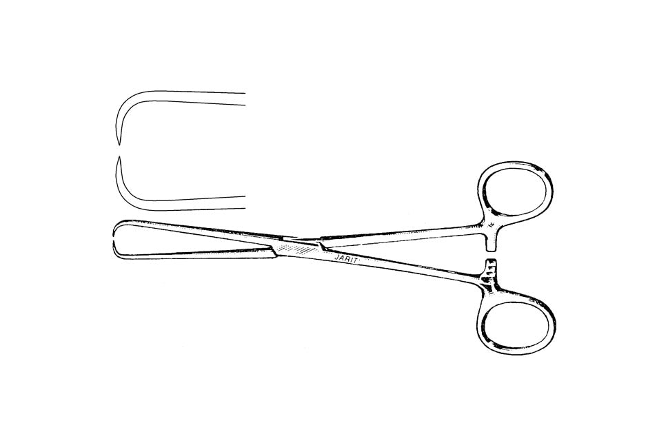 Pratt tenaculum forceps 28cm with sharp grasping tips