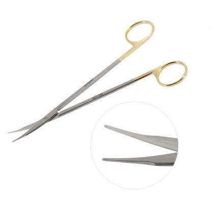 5 1/2 Stevens Scissors with TC blunt curved gold handles.