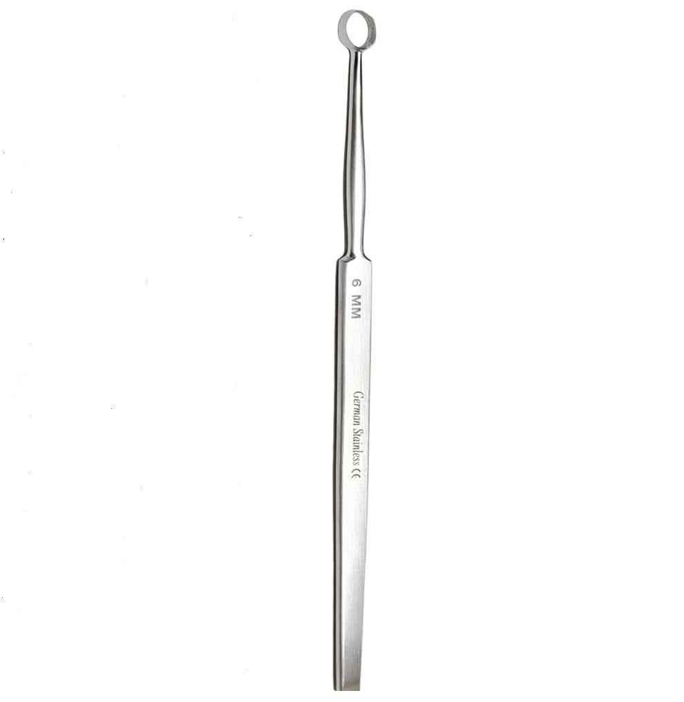5 1/2" Fox Dermal Curette, 6mm Diameter