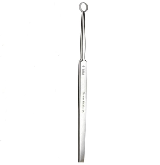 5 1/2" Fox Dermal Curette, 6mm Diameter