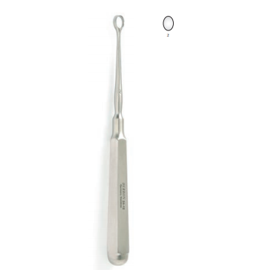 6 1/4" Piffard Dermal Curette, size 2 5mm