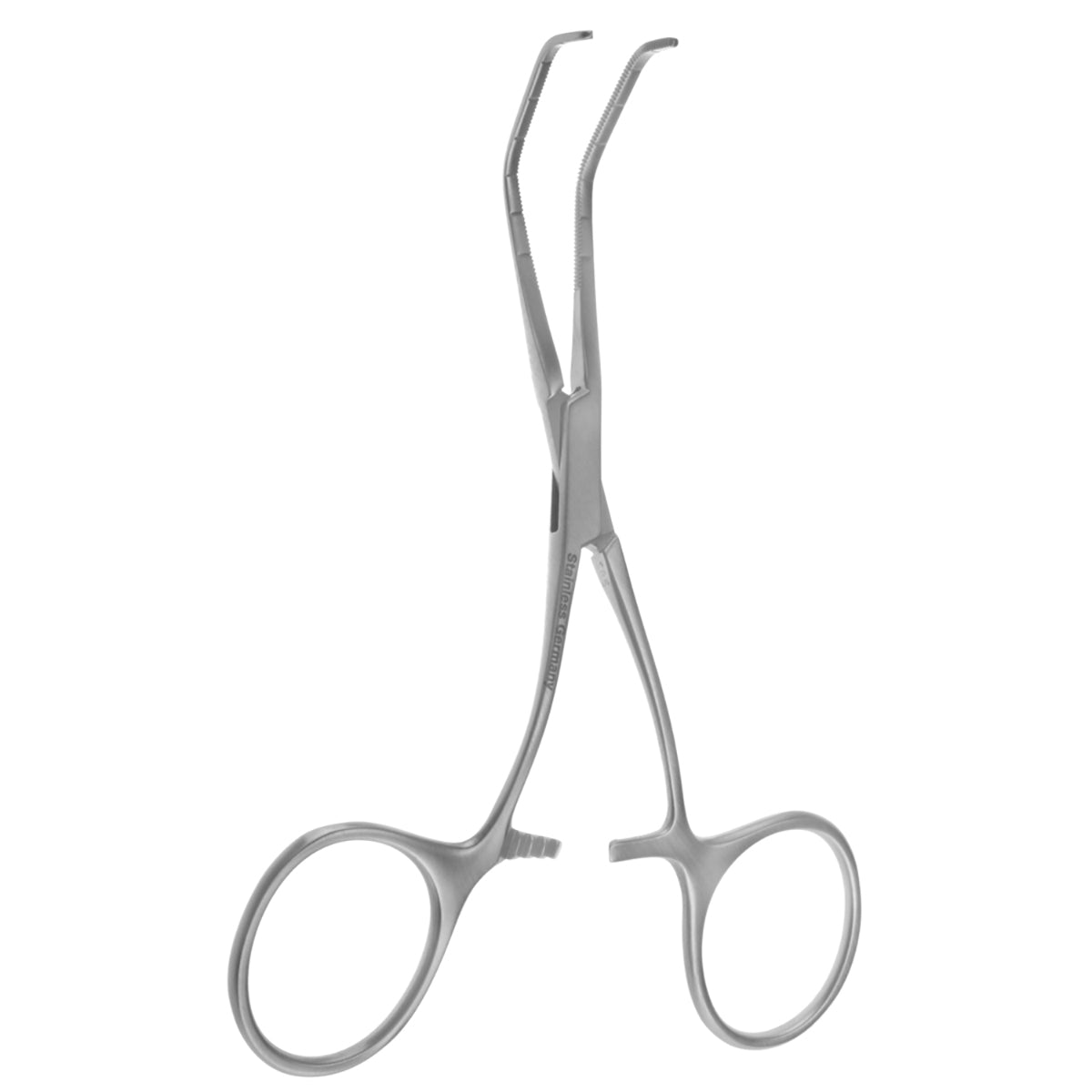 4 1/4" Calman Clamp, Angled Handle, Long Thin Jaw