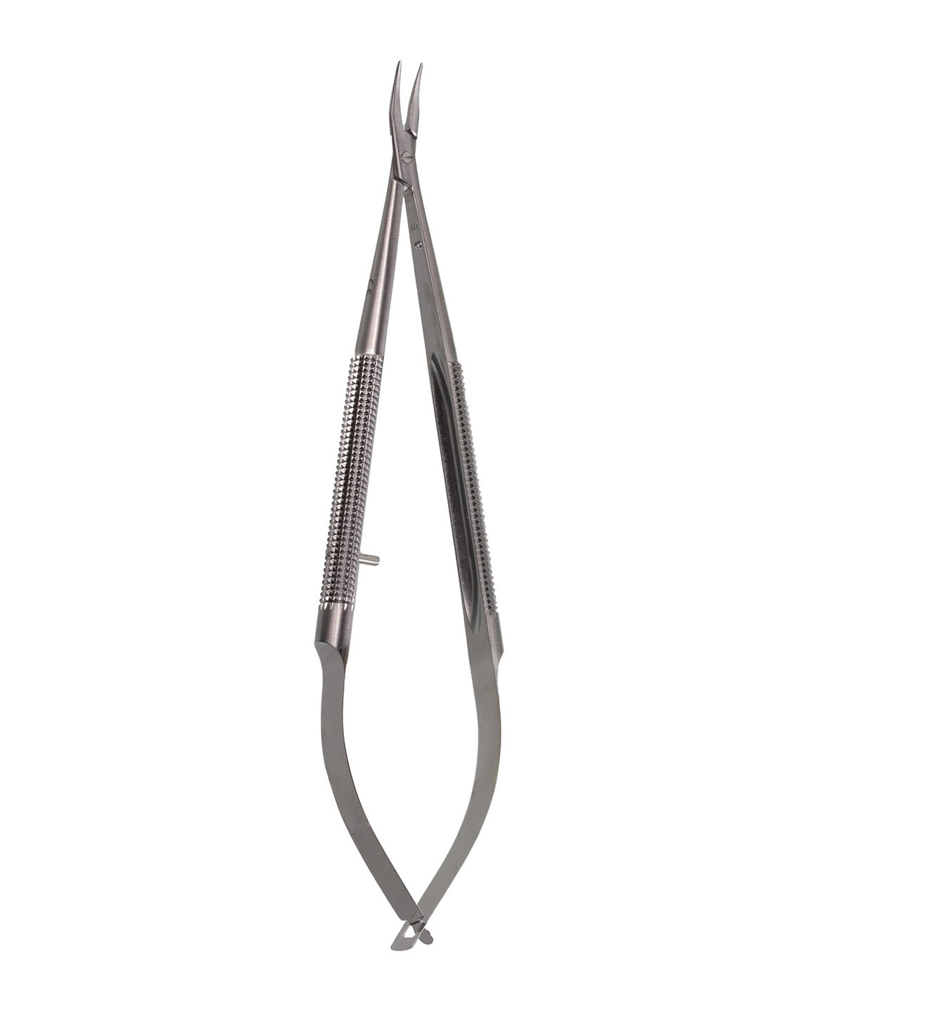 6" Micro Needle Holders 10mm handle 0.4mm tips curved w/o lock