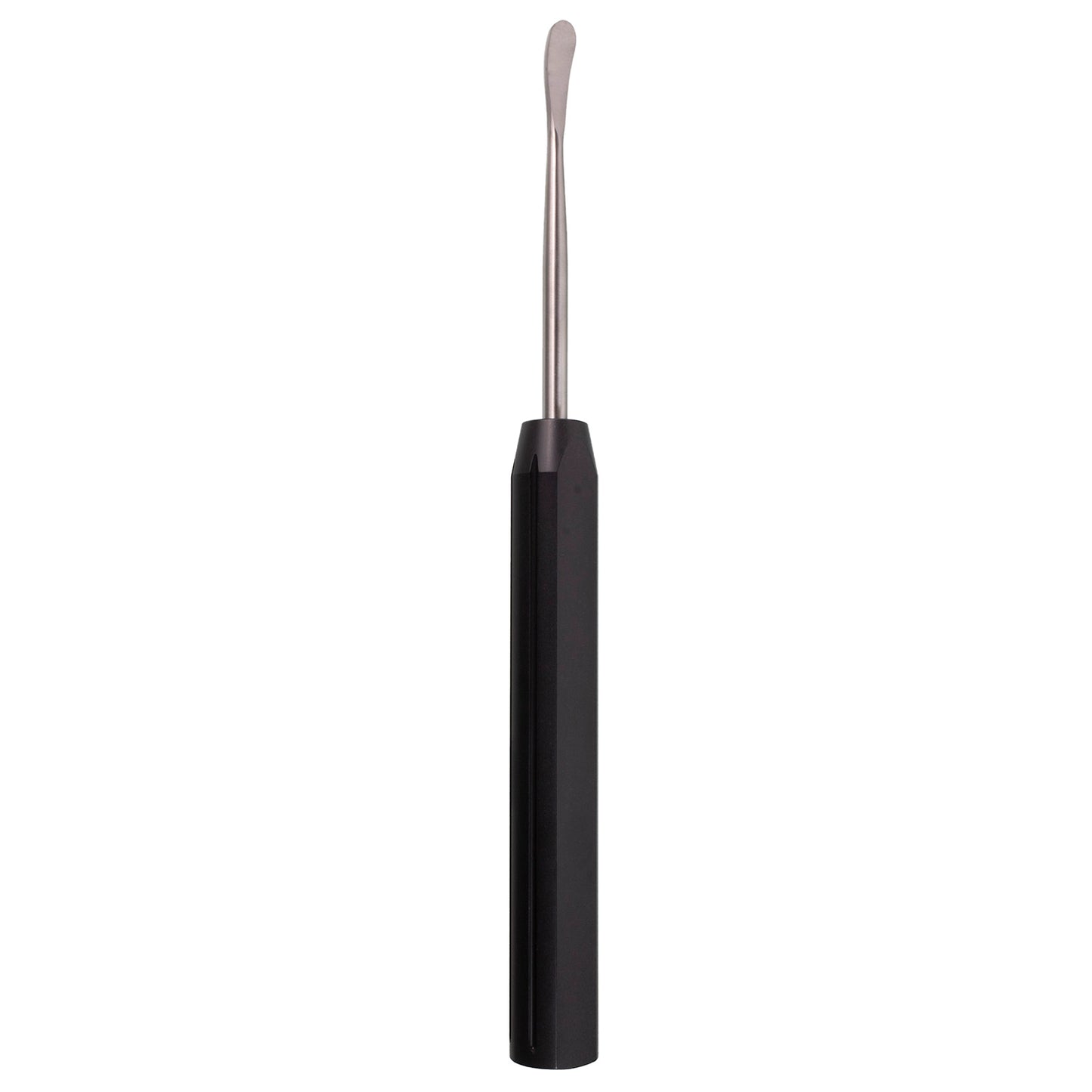 A Cobb Elevator with a 1/2 inch width and 15 inch length, featuring a narrow blade with a curved tip and a black handle.