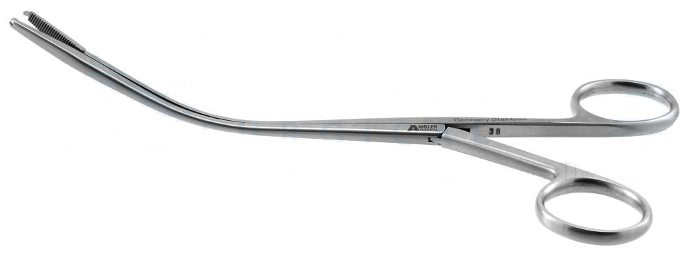 7 1/2 Brand Tendon Forceps w/o ratchet angled 23 teeth