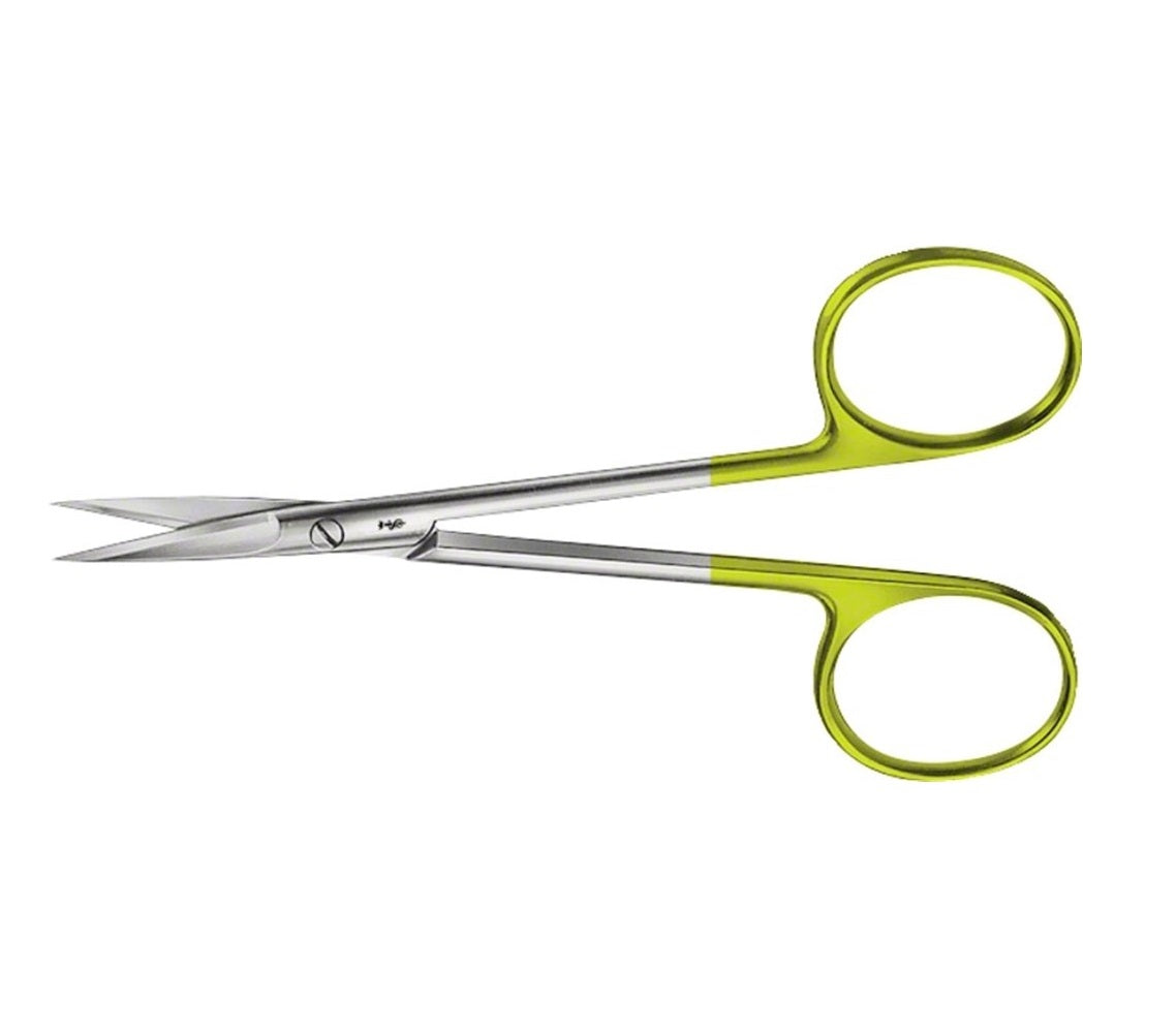 7 1/8" scissors with tubal circular handle and curved 19mm blade