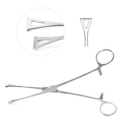 8 1/4" Duval Lung Grasping Forceps TC with triangular jaws 10mm