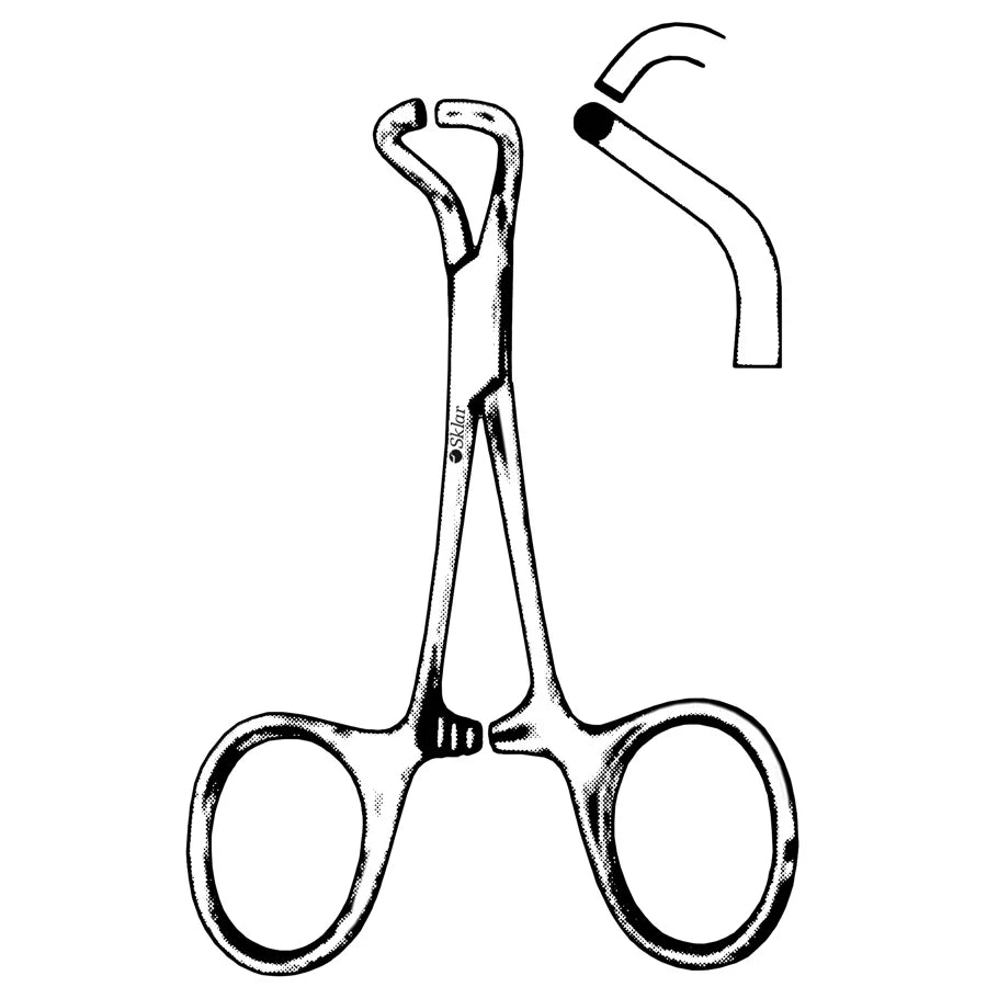 Tohoku towel forceps with ratcheted ring handles
