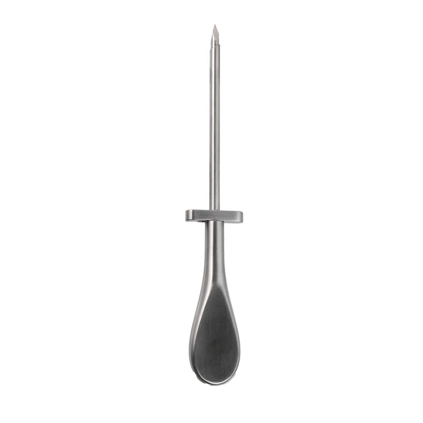 A single 4mm oblique end trocar and cannula, metallic in color, with a straight shaft and a flared base.