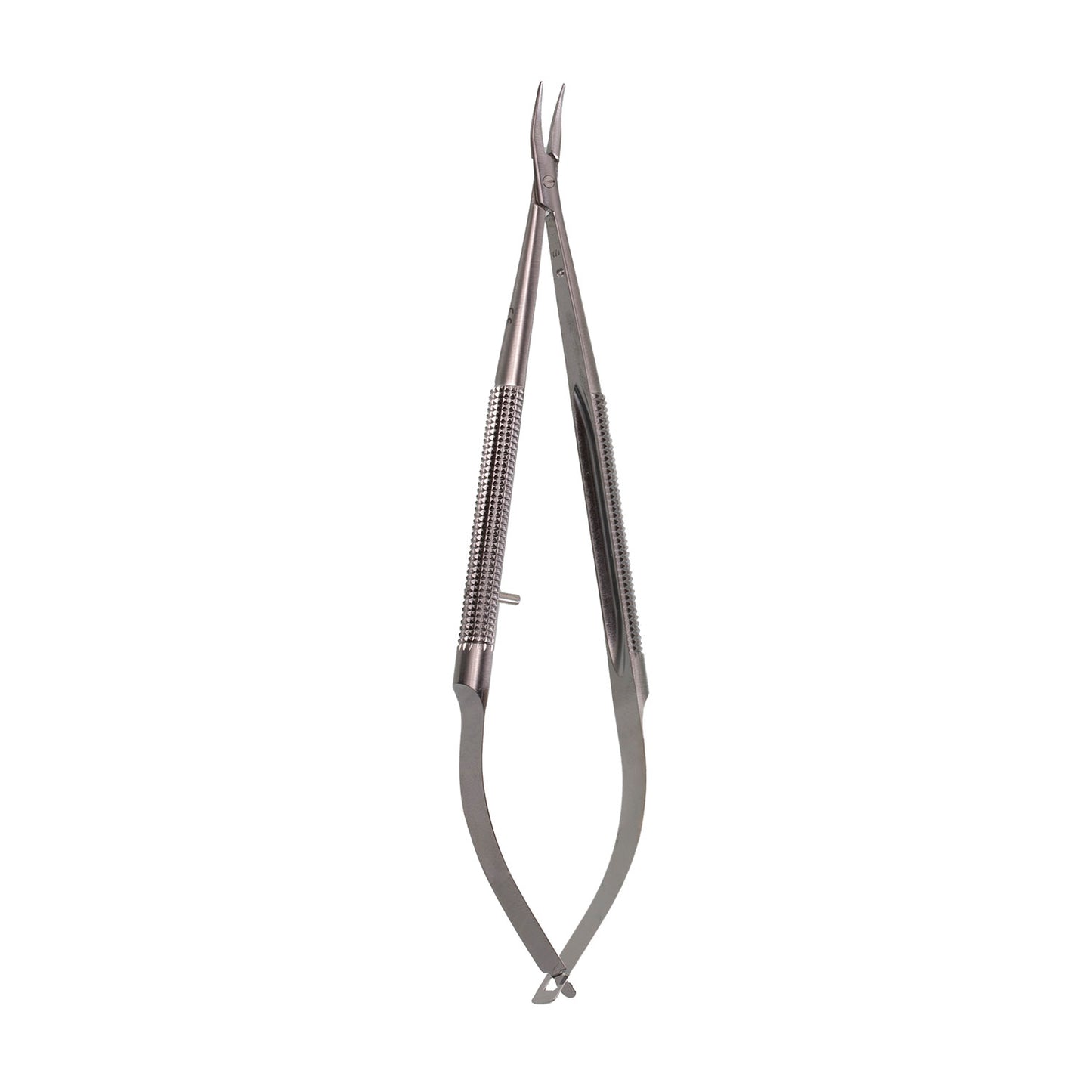 6" Micro Needle Holders 8mm handle 0.4mm tips curved w/o lock