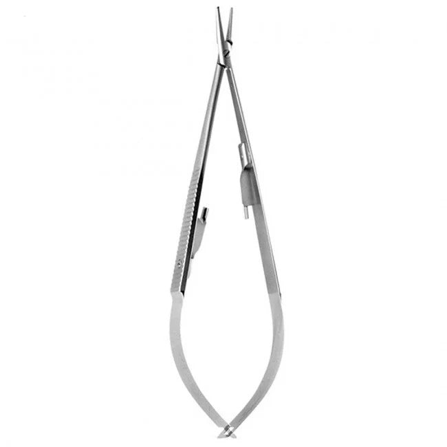9 1/2 FineTouch Castroviejo Micro Needle Holder curved w/o lock