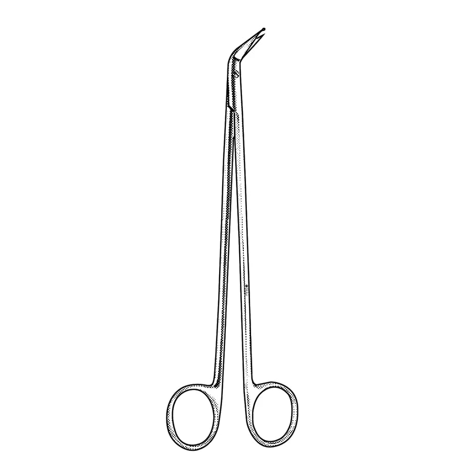 Mills vascular scissors 22cm with 60 degree angled tip