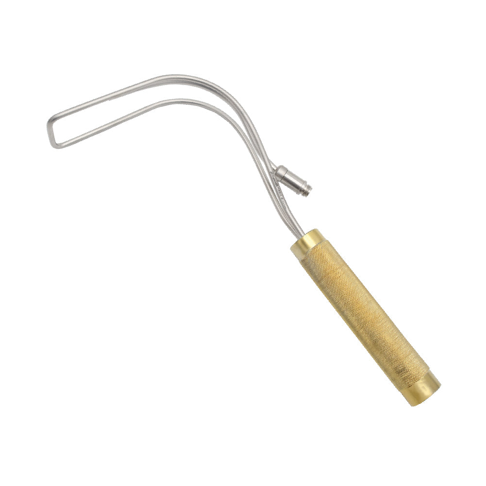 Biggs mammaplasty retractor with fiberoptic light and 30mm fenestrated blade
