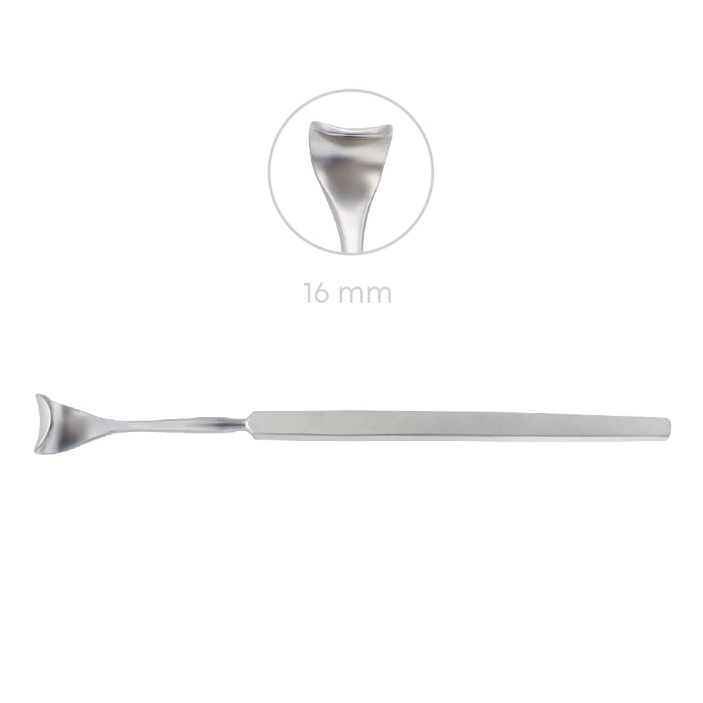 Desmarres eyelid retractor, long pattern, 16mm blade, 16cm