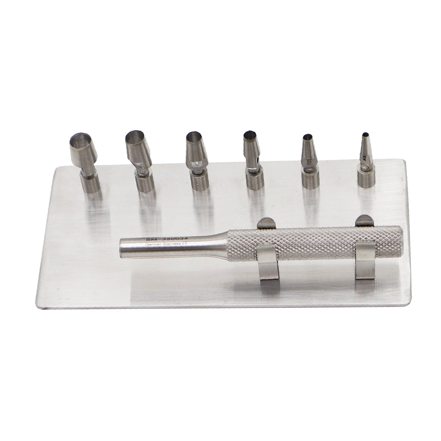 Keyes cutaneous punch set with handle and six interchangeable tips