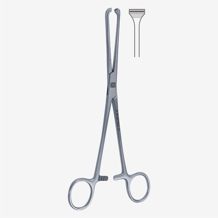 Allis Forceps – 45 cm with Ratchet, Clear Flushable, Atraumatic Insulated Shaft