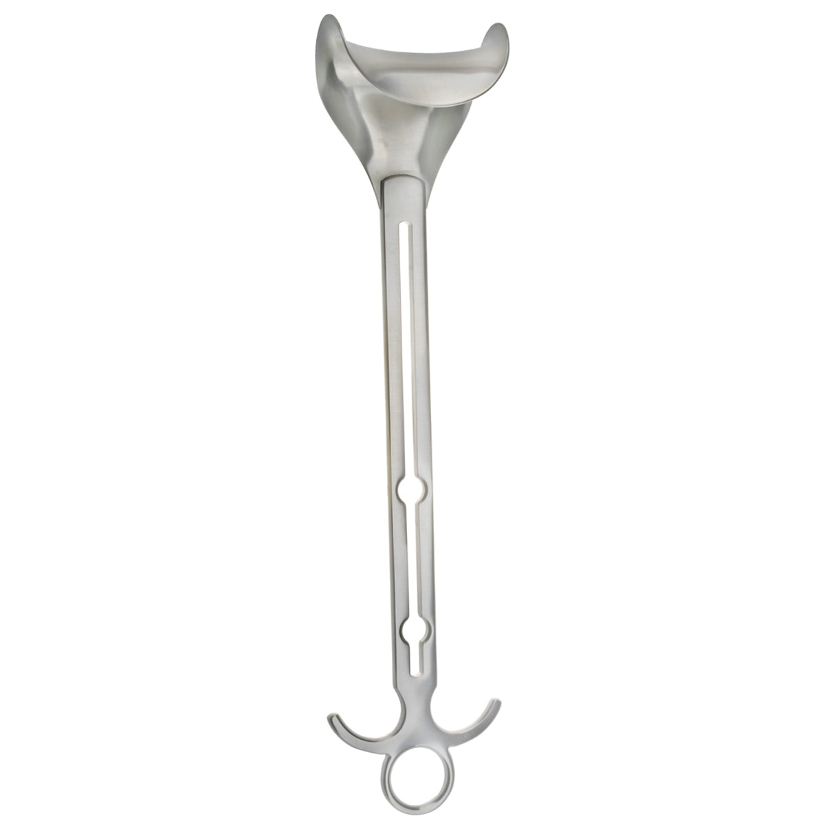 The center blade for the abdominal retractor is 2-1/2" wide and 1-1/2" deep