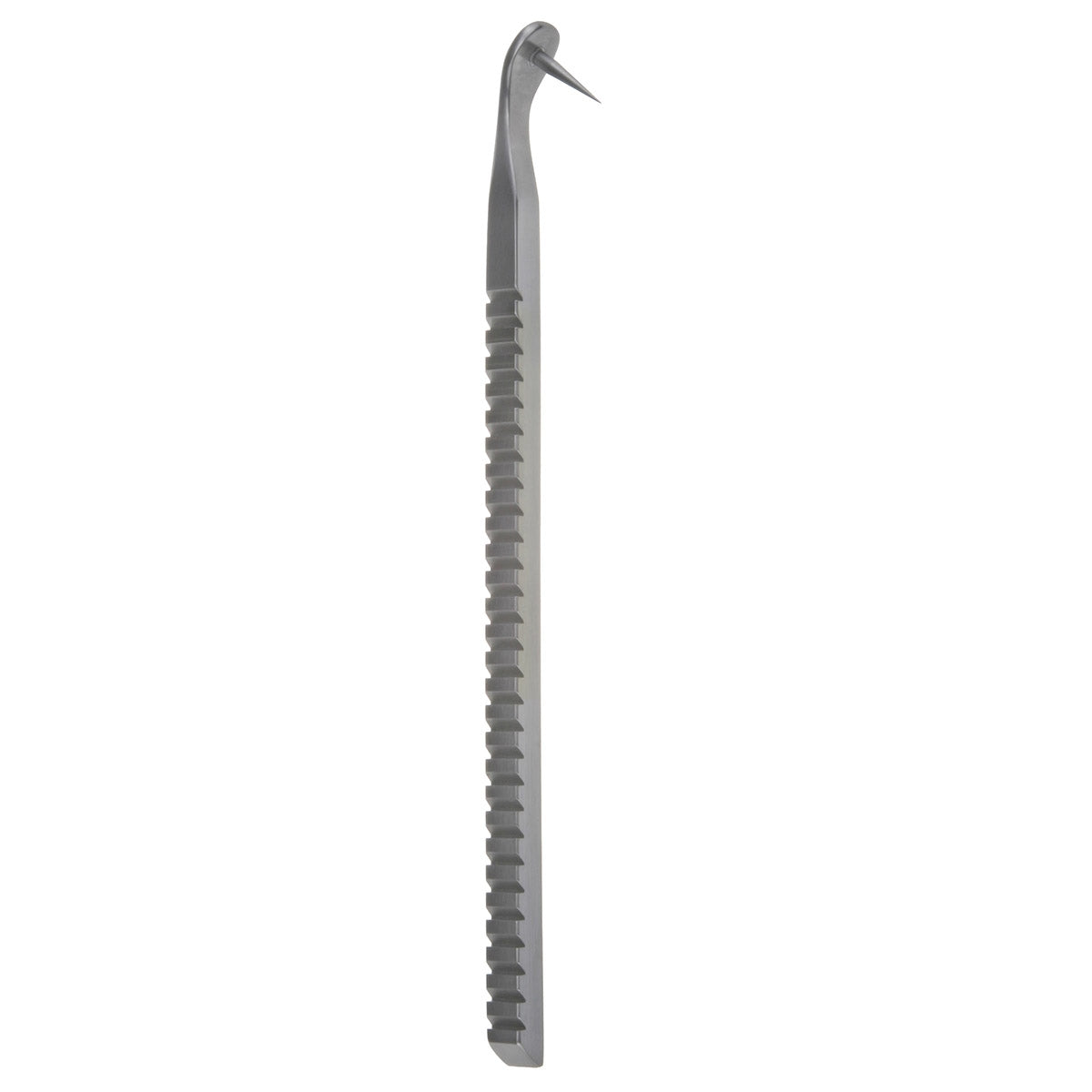 A stainless steel Gelpi Retractor with pointed tips and a ratcheted locking mechanism for tissue retraction during surgical procedures.