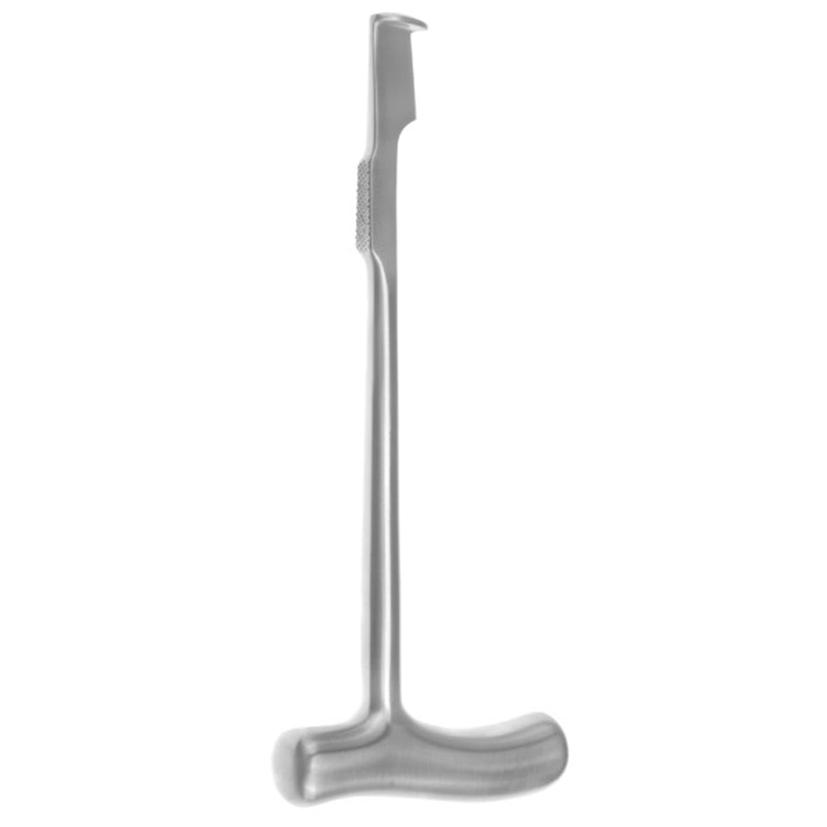 A Lebsche sternal knife with a curved blade and ergonomic handle, typically used in surgical procedures.