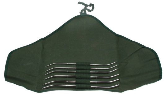 Set of six Hank uterine dilation devices, measuring 10 1/2 inches