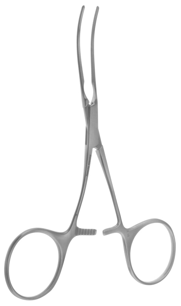 Debakey Castaneda Clamp, 1.4mm Slight Curved Jaw, Curved Handle