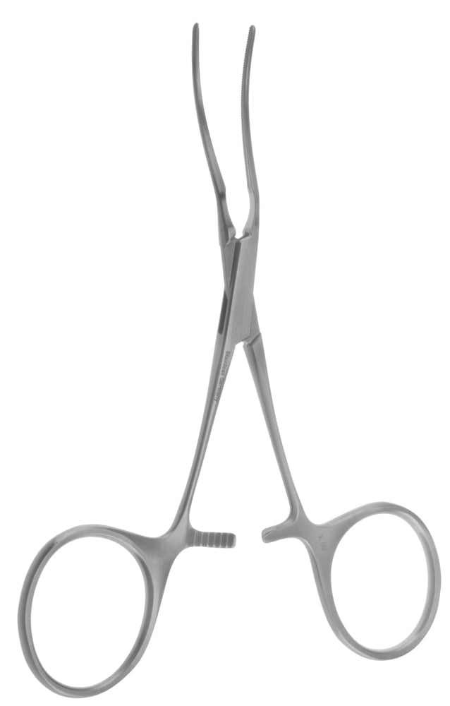 Debakey Castaneda Clamp, 1.4mm Curved Jaw, Curved Handle