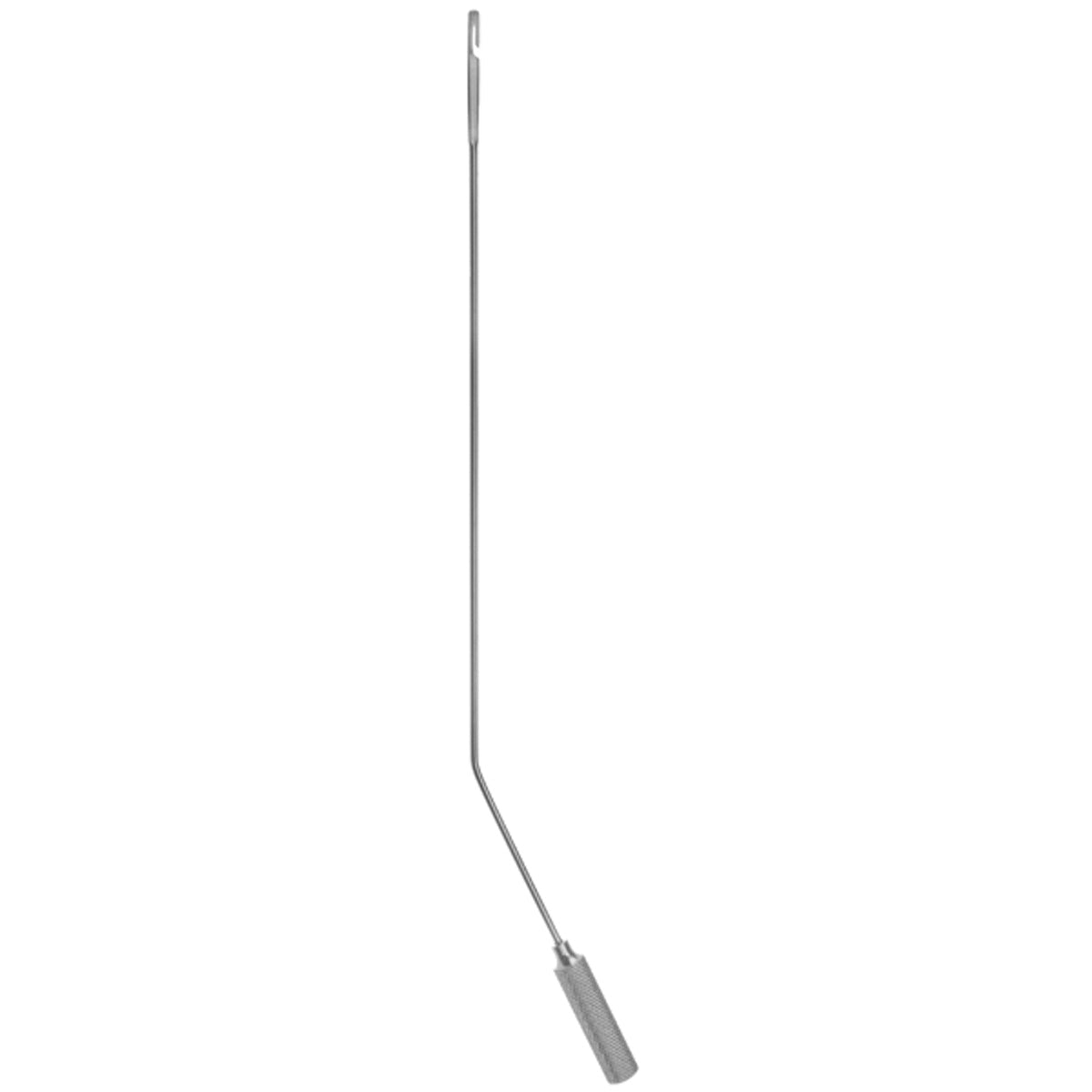 A stainless steel Rumel tourniquet with a flex-neck obturator, designed for surgical use in the operating room.