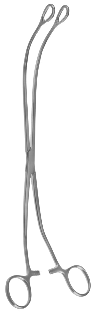 12-1/8" K-P Long Jaw Ring Forceps – Angled Shanks, Curved Jaws