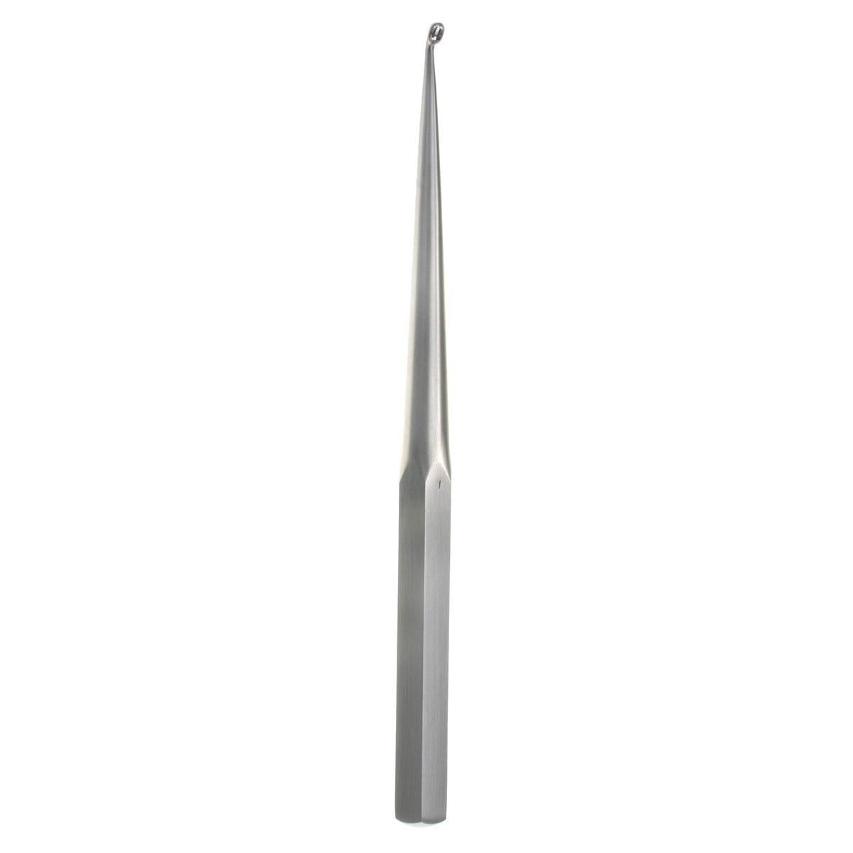 Bruns Curette - Size 1, Angled, Hex Handle