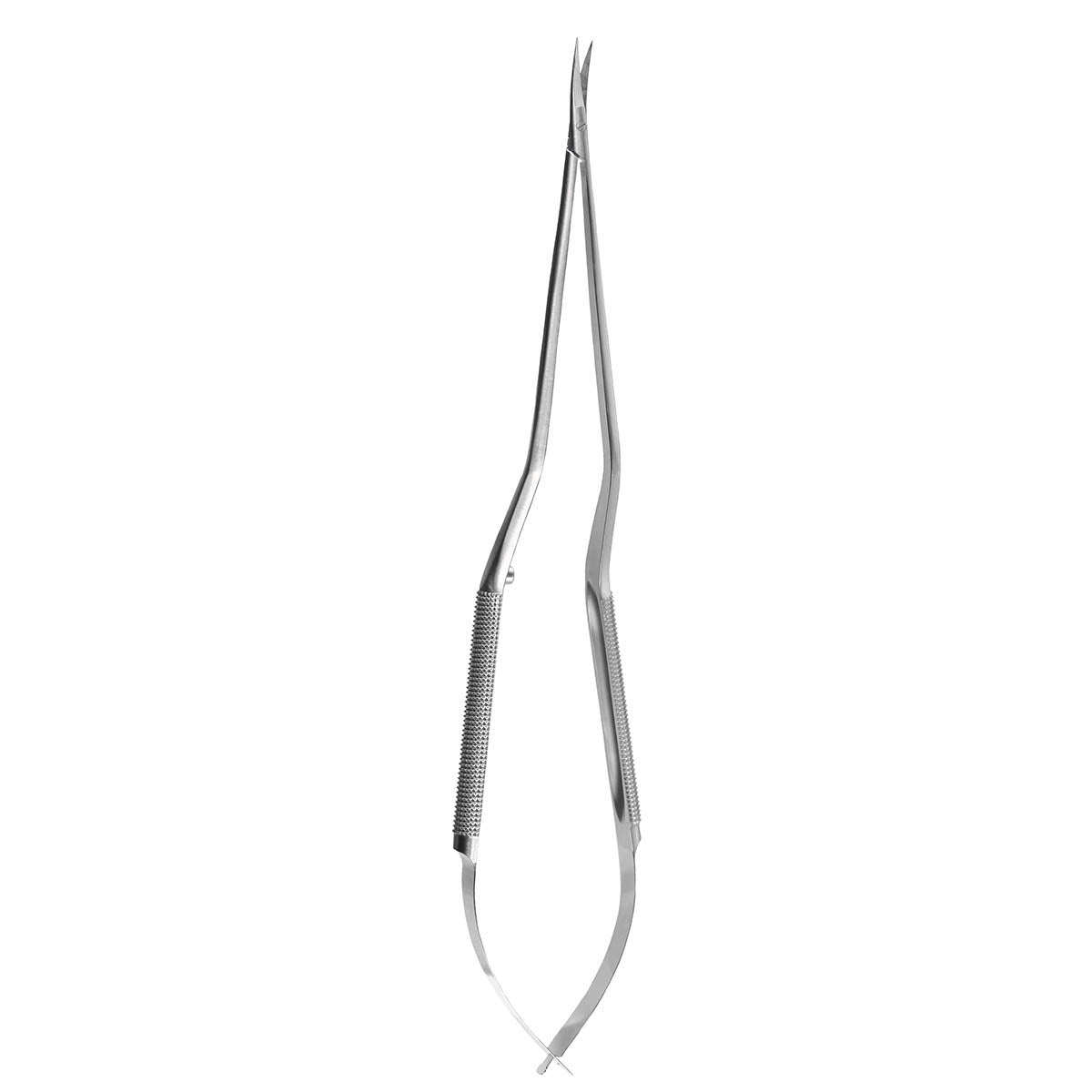Micro Scissors - Round Handle, 8.5cm Shaft, Curved Blades