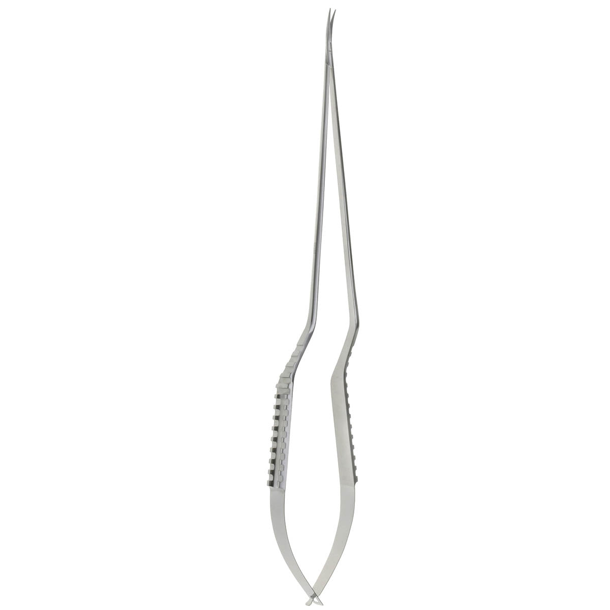 Micro Scissors - Curved Up Blades Serrated 10mm, 1/4"