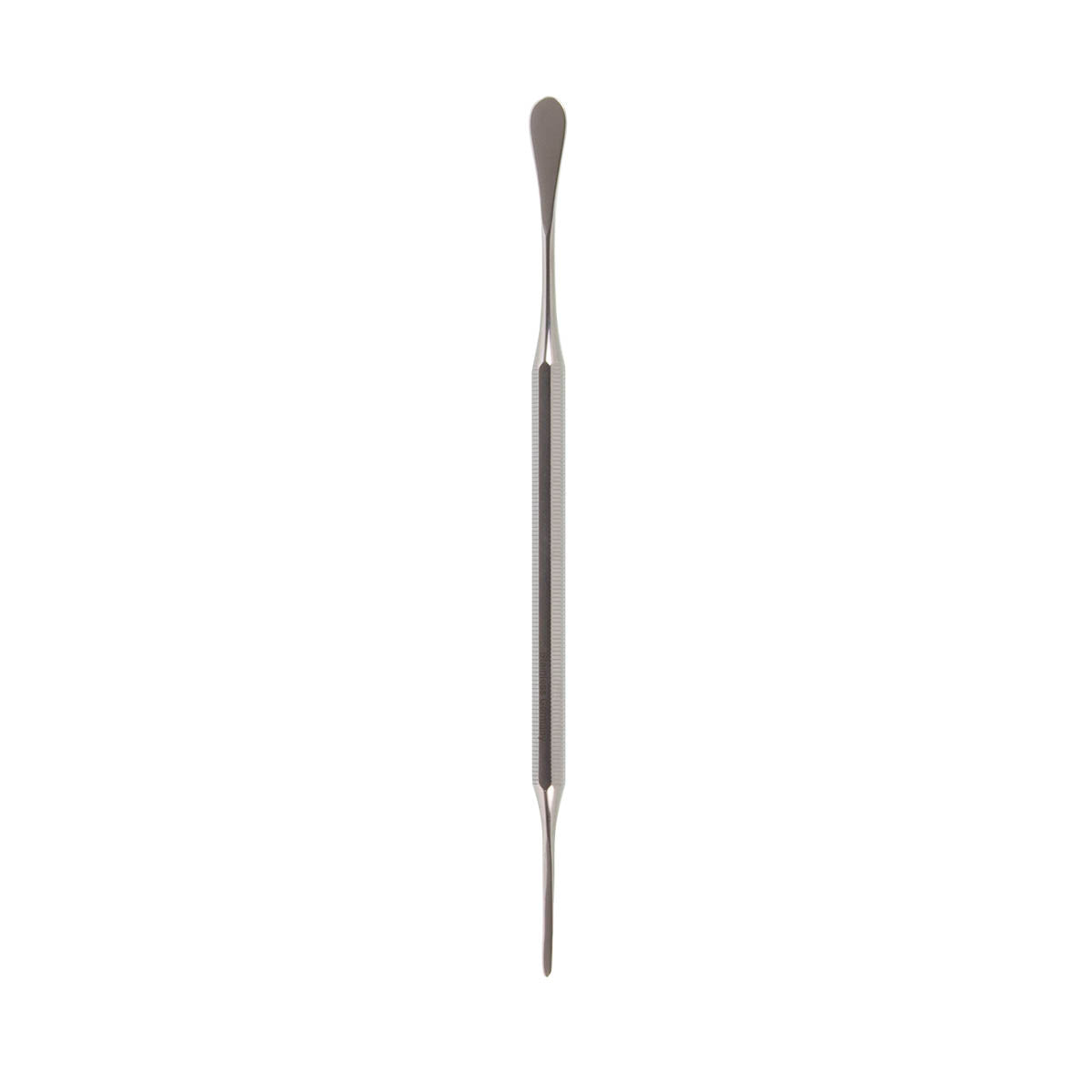A single 5 3/4-inch double-ended spatula and packer tool for orthopaedic and podiatric use.