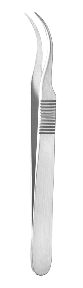 Micro Jeweler Forceps – Curved 9mm Wide Handle 0.4mm tips