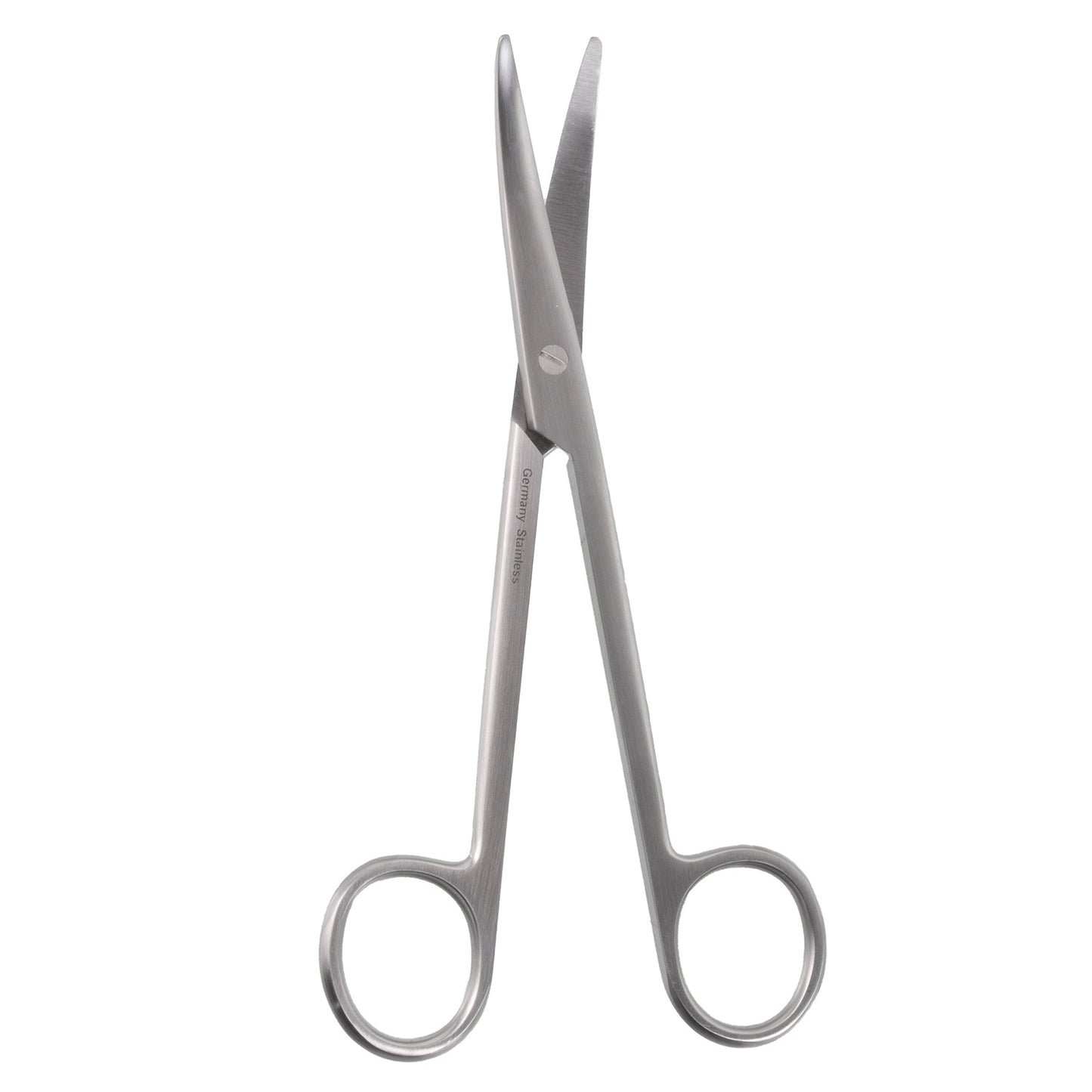 Six-three-quarter Mayo scissors, curved circular