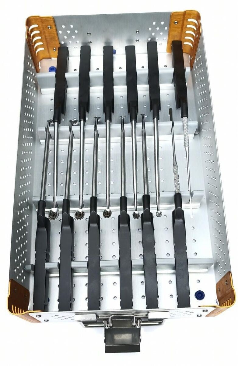 10" Micro Profile Curettes, Set of 12 with Tray