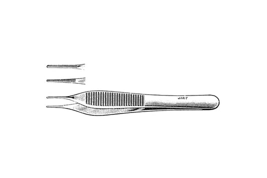 Adson dressing forceps with TC serrated tips