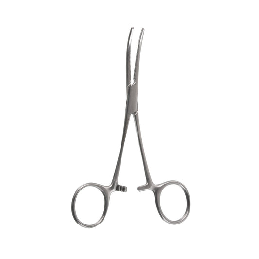 The curved Roch-Pean hemo forceps measure 5 1/2